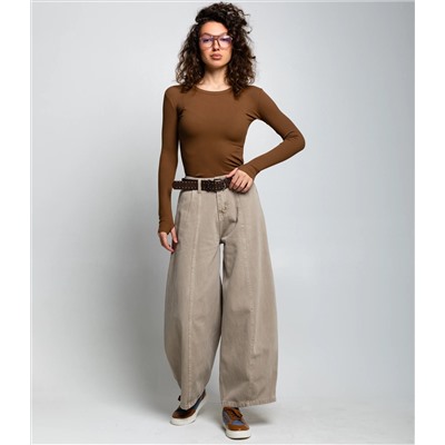 Джинсы #КТ26200, бежево-серый