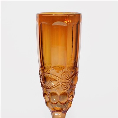 Бокал для шампанского Magistro «Ла-Манш», 160 мл, 7×20 см, стекло, янтарный