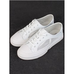 05-PDXL46-1 WHITE Кроссовки женские (натуральная кожа)