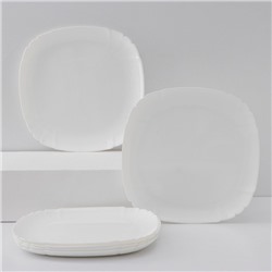 Тарелки Luminarc Lotusia, d= 25,5 см, подстановочные, стеклокерамика, набор 6 шт, белые