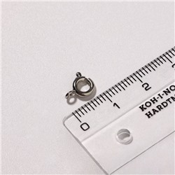 Замок - карабин посеребренее, (набор 2 шт.) 9×6 мм, кольцо