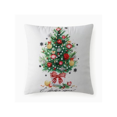 Подушка декоративная новогодняя «Этель. Новогодняя ель», 40×40 см, велюр