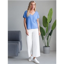 Футболка с V-вырезом и цельнокроеным рукавом из премиального хлопка