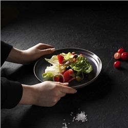 Тарелка Magistro Garland, d=22 см, фарфор, синяя