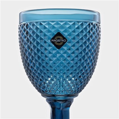 Бокалы для вина Magistro «Вилеро», 280 мл, набор 2 шт., стекло, синие