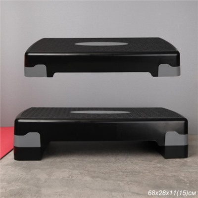 Степ платформа для фитнеса Woohooo StepFit S2 / 68см / серый / уп 5