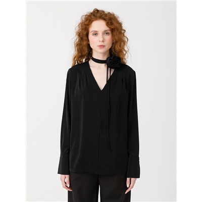 Блузка чёрная с чокером