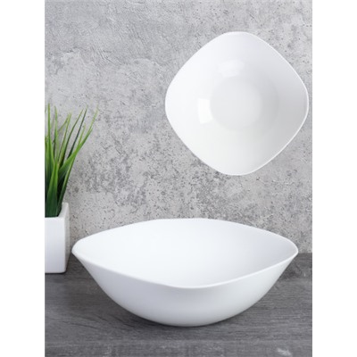 Салатник квадратный 750 мл 190 мм тарелка глубокая белая  KWDR75 (white ) (уп48)