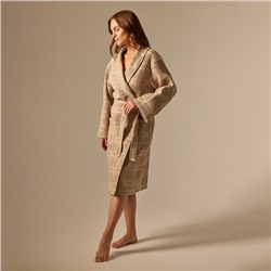Халат вафельный женский SL HOME: Chess «Саббиа», хлопок 100%, коричневый