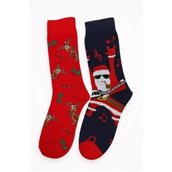 Носки НГ р.35-40 "Two Side Christmas" Санта и Олени