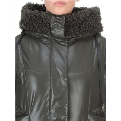 21-985 DARK GREEN Пальто зимнее женское AIKESDFRS (200 гр. холлофайбера)