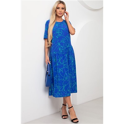 Длинное свободное платье с принтом Эвон №2