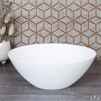 Салатник 1700 мл 228 мм Риф белый / FLWENW90 (WHITE) /уп 18/