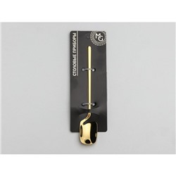 Ложка чайная Magistro Wave, длина 13.8 см, нержавеющая сталь, золотистая