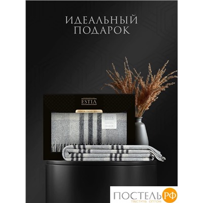 Estia  СТАТТЕ Плед черн-сер 150х200/10х2 см, 1 пр, 100% шерсть , 350 гр/м2