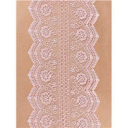 Кружево на сетке, 85 мм, 11±1 м, нежно-розовое
