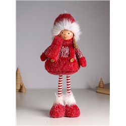 Интерьерная кукла текстильная «Малышка в бело-красном наряде», 20×11×43 см