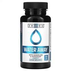 Zhou Nutrition, Water Away с одуванчиком и калием, 60 капсул