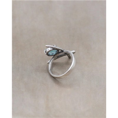 Кольцо с белым серебрением