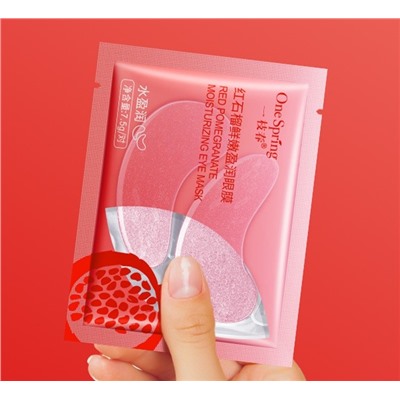 Гидрогелевые патчи под глаза с экстрактом граната OneSpring Red Pomegranate Moisturizing Eye Mask, 1 пара.