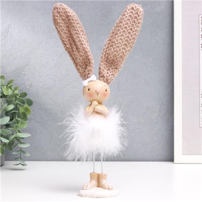 Фигурка полистоун «Заюшка с бантиком в пуховой юбочке», 27×5×5.8 см