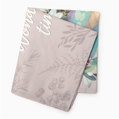 Полотенце кухонное «Этель» Wonderful time, 40×70 см, 100% хлопок, саржа 190 г/м²