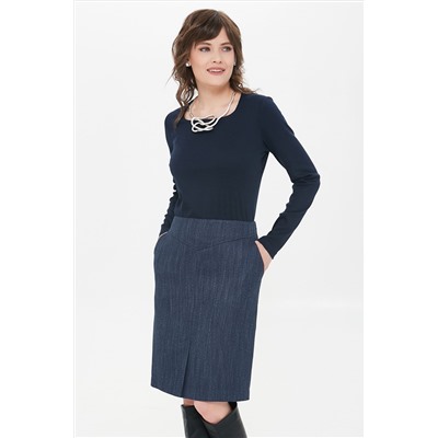 Юбка тёмно-синяя с карманами