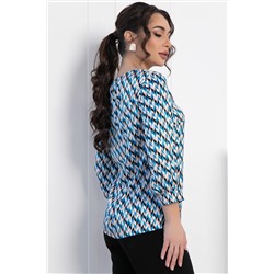 Блуза Мечта сезона (бежево-синяя) Б12910-16М