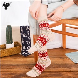 Шерстяные носки с оленями НАБОР 5 пар (Размер 36-39)