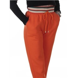 2615 ORANGE Брюки утепленные спортивные женские (85% хлопок, 10% полиэстер, 5% спандекс)