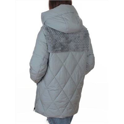 M-8800 GRAY/LT. BLUE Куртка зимняя стеганная женская (150 гр. холлофайбер)