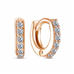 Серьги с фианитом позолоченные серебро 925*