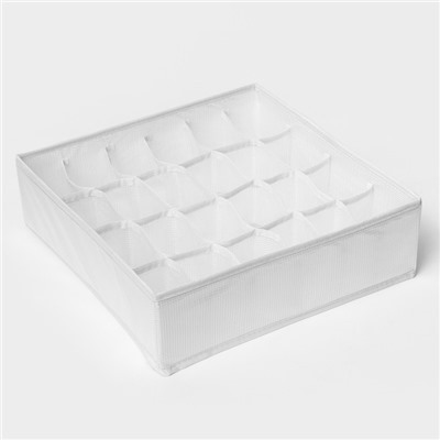 Органайзер для хранения белья LaDо́m, 24 ячейки, 32×32×10 см, белый