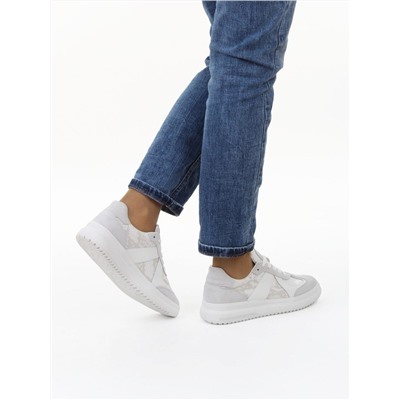 03-A1024-9 WHITE/LT. GRAY Полуботинки спортивные женские (натуральная замша,натуральная кожа)