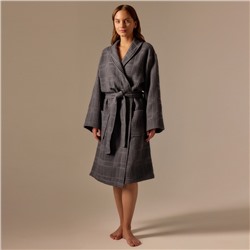 Халат вафельный женский SL HOME: Chess «Гри Сандре», хлопок 100%, тёмно-серый
