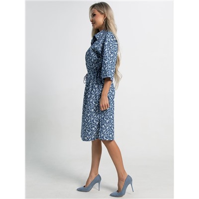 Платье хлопковое Стоун (сине-белое) П15449-4М