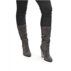 YF189-012M DARK GREY Полусапоги зимние женские (натуральная замша, натуральный мех (еврозима))