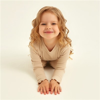 Пижама детская SL HOME, размер 32 (110-116 см), бежевая