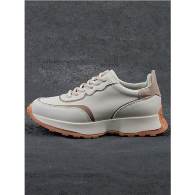 03-YC353-1 BEIGE Кроссовки женские (натуральная кожа)