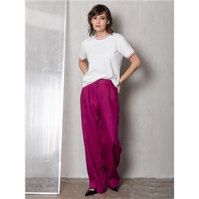 Футболка белая с вязаной отделкой