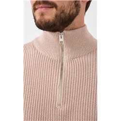 Джемпер мужской с воротником-стойкой на молнии P321-15629 бежевый