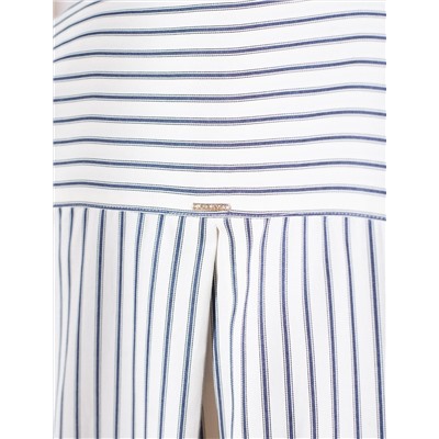 Блузка в полоску с цельнокроеным коротким рукавом из легкого хлопкового поплина