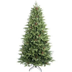 Искусственная ёлка с ягодами Max Christmas «Московская», 150 см, d нижнего яруса 100 см, ветки смешанные на крючках
