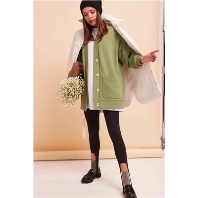 COCOCO 11175 фисташковый/чёрный, Кардиган,  Леггинсы,  Футболка