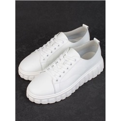 05-PDXL162-1 WHITE Кроссовки женские (натуральная кожа)