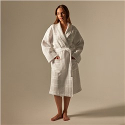 Халат вафельный женский SL HOME: Chess «Блан де Блан», хлопок 100%, белый