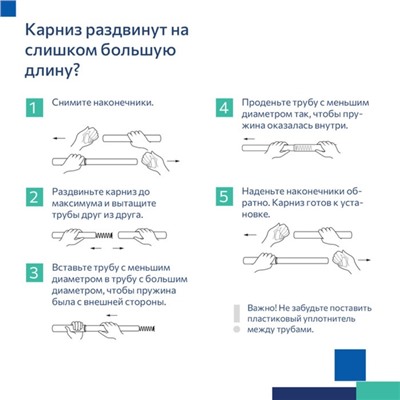 Карниз для ванной комнаты Milardo 011A200M14, 110-200 см, голубой