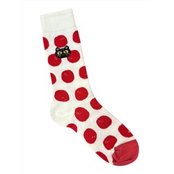Носки р.35-40 "Cute Animals" Red Balls and Cat