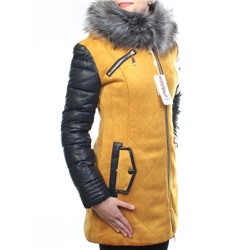 5137 YELLOW Парка женская зимняя (150 гр синтепон, искусственный мех)