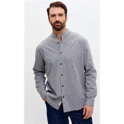 Рубашка д/р лен F511-0480 green-grey